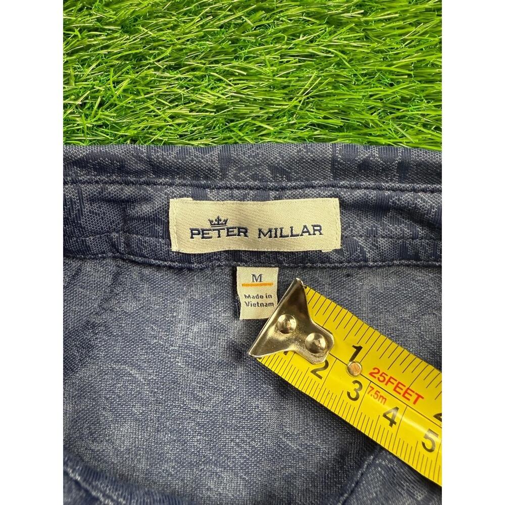PETER MILLAR Polo Shirt Skull Mens M Blue Golf Performance Country Club - Picture 4 of 8